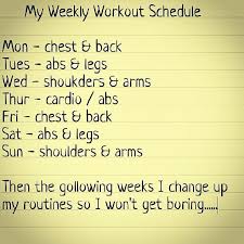Weekly Workout Schedule Weekly Workout Schedule Workout Schedule Gym Workout Schedule