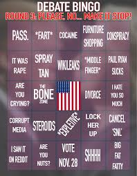 The 2016 Presidential Debate Bingo Cards