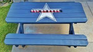Dallas Cowboys Picnic Table With Built In Drink Cooler Dallas Cowboys Baby Picnic Table Woodworking Ideas For Dad
