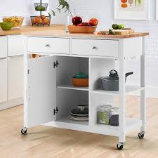 With shelves beneath the tabletop, you'll be able to hide much of your. Furniture Pine Legs Open Storage Shelves Large Drawers Mellcom Rolling Kitchen Island Cart With Towel Rack Kitchen Cart With Rubber Wood Top Compartment Cabinets Lockable Wheels Black Kitchen Dining Room Furniture