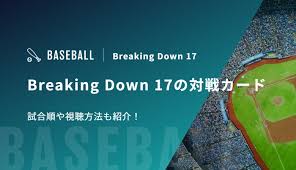 Breaking Down 17の対戦カード 試合順や視聴方法も紹介！ | スポ ...