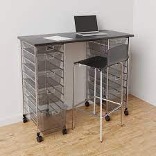 Stand up desk store store electric standing desks. Elfa Platinum Slate Movable Standing Desk The Container Store