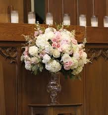 Similar To Altar Arrangements Make Pink A Touch Softer And Remove Spikey Bits Ceremony Flowers Church Flower Arrangements Wedding Flower Arrangements Church
