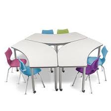 Smith System Uxl Crescent Table Ul72cr Collaborative Desks Worthington Direct Classroom Furniture Collaborative Desk Classroom Tables