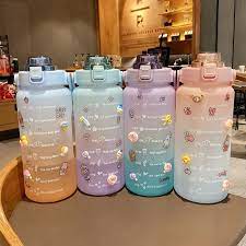 Jual ((READY)) BAKUL UNIK - YIBEN Botol minum pastel sticker jumbo 2L seperti Quifit / botol stiker | Shopee Indonesia