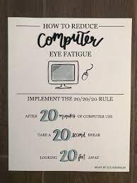 Computer Eye Fatigue Optometry Office Educational Optometry Eye Strain Poster In 2021 Optometry Office Optometry Eye Strain