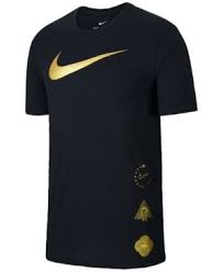 Black And Gold Nike Clothes Nike Men S Dri Fit Metallic Logo T Shirt Black S Nike Clothes Mens Nike Men Metallic Logo