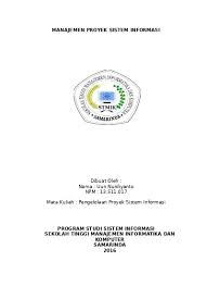 Manajemen proyek sistem informasi ppt. Rps Manajemen Proyek Sistem Informasi