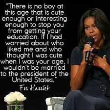 First Lady Michelle Obama Speaking To Young Ladies About Completing Their Studies In College Do Not Let Anyth Obama Quote Michelle Obama Quotes Michelle Obama