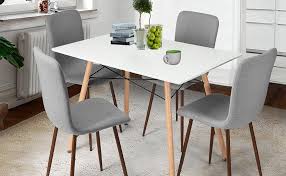 Amazon Com Set Of 4 Dining Chairs Coavas Fabric Cushion Kitchen Chairs With Sturdy Metal Legs For Di Dining Chairs Fabric Dining Chairs Dining Chair Cushions