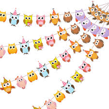 Candles, clocks, pillows, fireplaces, mirrors, rugs Amazon Com 4 Pieces Owl Birthday Banners Colorful Owl Flag Banners Owl Print Bunting Banner Owl Themed Party Decorations For Baby Shower Birthday Party Supplies Toys Games