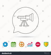 telescope icon spyglass sign astronomy magnify stock image