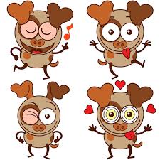 Simple Drawings Of A Funny Dog Representing Different Situations Singing And Dancing Making Funny Faces Wink Easy Drawings Make Funny Faces Character Design