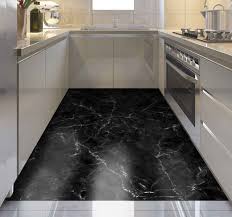 Perfect for bathrooms & kitchens! Kitchen Black Marble Kitchen Floor Tiles Tenstickers
