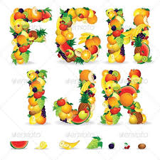 Colorful Letters From Fruits Vector Clip Art Fruit Vector Clip Art Berries