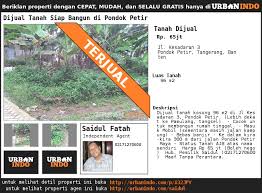 Macam macam rumah, baik rumah minimalis baru, rumah pribadi, rumah bekas murah, rumah subsidi, over kredit dan rumah kontrakan. Bapak Saidul Fatah Tanah Saya Langsung Terjual Dalam 2 Minggu Berkat Urbanindo Com