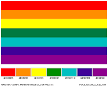 7-Stripe Rainbow Pride flag color codes