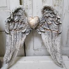 Angel Wings Wall Decor Shabby Cottage White Gray Distressed French Santos Inspired Gold Accented Sculpture Anita Spero Angel Wings Wall Decor Angel Wings Wall Angel Wings Wall Art