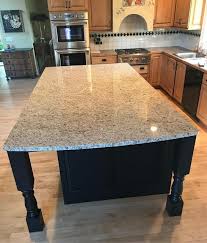 This homeowner used 3x6 bianco ilva tiles to complete the look. Giallo Ornamental Granite Farmhouse Kitchen Grand Rapids By Gomez Granite Countertops Houzz