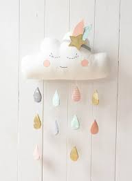 Cette Mignonne Nuage Mobile Est Une Adorable Decoration Pour Chambre D Enfant Ou Chambre D Enfant Le Nuage Est F Cloud Mobile Cloud Mobile Nursery Baby Mobile