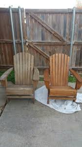 Adirondack Chairs Stained Before And After Adirondack Chairs Outdoor Chairs Backyard Oasis