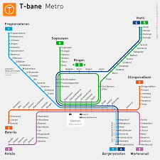 It's comprised of a 41.5km elevated guideway with 24 stations, and a 9.5km tunnel with 7 underground stations. Changes To Oslo T Bane This Weekend Life In Norway Transit Map Subway Map Design Subway Map