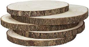 Desk tops, conference tables, coffee tables, bar tops, gathering tables, dining room tables, kitchen islands, nightstands, wall art, and other fine furniture. Karavella Large Wood Slices For Centerpieces 5 Pack Wood Centerpiece Eighteen Valley