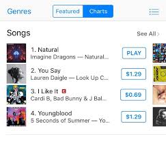 natural is now 1 on the itunes charts in the us