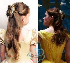 Pretty Hair Is Fun Belle Emma Watson Ballroom And Library Hairstyles From Beauty And The Beast Belle Hairstyle Princess Hairstyles Pretty Hairstyles