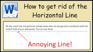 How To Remove The Horizontal Line In Microsoft Word - Youtube