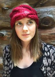 Ladies Cabled Headband, Wool/acrylic Knitted Headband, Maroon Headband, Red  Headband, Burgundy Headband, Fall/winter Headband, Cable Knitted