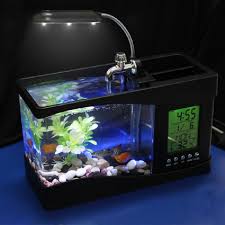 These realistic desk aquarium can be customized as gifts. Portable Usb Desktop Fish Aquarium Desk Organizer Home Designing