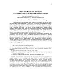 Pdf Teori Belajar Behaviorisme Dan Implikasinya Dalam Praktek Pendidikan