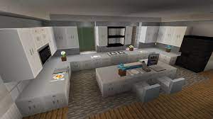 Kitchen floors can be made out of wooden plank blocks, nether quartz blocks, or black and white wool blocks arranged in a checkerboard pattern. Here S A Retextured Kitchen Design For My Modern Suburban Home Detailcraft