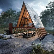 Pin By Johnny Johnson On A Frame Vacation House House In The Woods Triangle House Tiny House Cabin