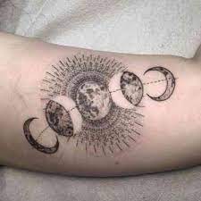 30 Minimalist Moon Phase Tattoo Ideas For Your Next Ink Ink Tattoo Earth Tattoo Moon Phases Tattoo