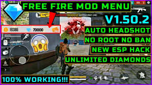 This article will provide all the free fire players from india, phillippines, and around the world the unlimited. Free Fire V1 50 2 Latest Mod Menu Auto Headshot Unlimited Diamonds More Youtube