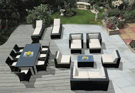 Ohana Outdoor Patio Wicker Furniture Sectional Sofa And Dining 20 Pc Set Tota Patio Furniture Layout Wicker Patio Furniture Set Wicker Outdoor Furniture Set