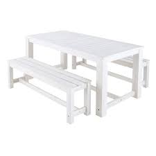 Table 2 Bancs De Jardin En Bois Blanc L 180 Cm En 2020 Bancs De Jardin En Bois Jardins En Bois Et Banc Jardin