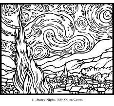 Vincent's sister described him as a serious and introspective child. Pattern For Starry Night Starry Night Van Gogh Van Gogh Coloring Van Gogh Art