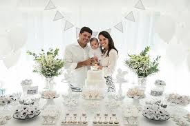 Dessert Table Guest Of Honor Parents From An Elegant White Baptism Dessert Table Via Kara S Party Ideas Ka Baptism Girl Baptism Desserts Baby Boy Baptism