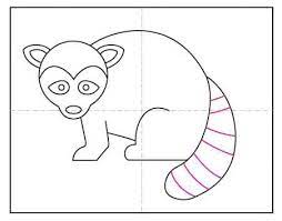 Begin by placing a vertical curved line in the middle of the oval. How To Draw A Raccoon Art Projects For Kids