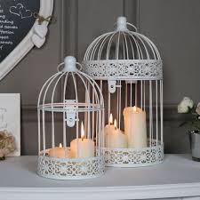White Bird Cage Candle Holder Pair Of Ornate White Birdcage Lantern Candle Holder Homedecor Decorideas Wedding Weddingdecor Indoor Candle Lanterns Bird Cage Decor Candle Light Bedroom