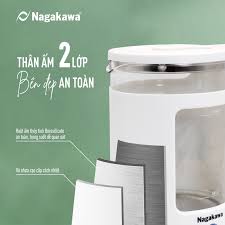 Ấm siêu tốc thủy tinh Nagakawa NAG0318 (1.7L - 1355W) - Bảo hành 12 tháng