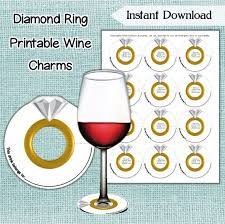 Printable Wine Charms Diamond Ring Printable Wine Markers Etsy Wine Markers Wine Charms Wine Glass Charms