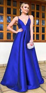 A Line Spaghetti Straps Floor Length Royal Blue Satin Prom Dress Pg740 Royal Blue Prom Dresses Long Blue Dress Prom Dresses Blue