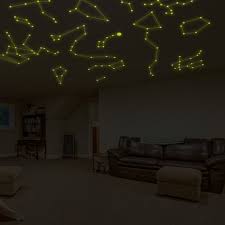 Glowing Vinyl Ceiling Decal Star Map With Lines Glow In The Dark Constellations Sticker Luminescent Milky Way Stars Free Decal Gift Dark Ceiling Star Map Glow