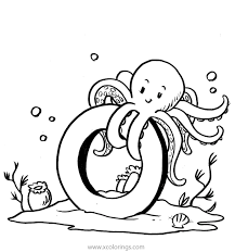 Octopus With Letter O Coloring Pages Xcolorings Com