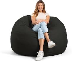 Big Joe Fuf Large Foam Beanbag Chair, Black Lenox | eBay