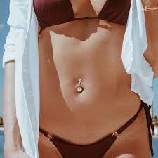 Belly Button Ring Clear Cz Surgical Steel 14g Navel Banana Bar Women Girl Body Piercing In 2021 Belly Button Rings Belly Button Piercing Belly Button Piercing Cute